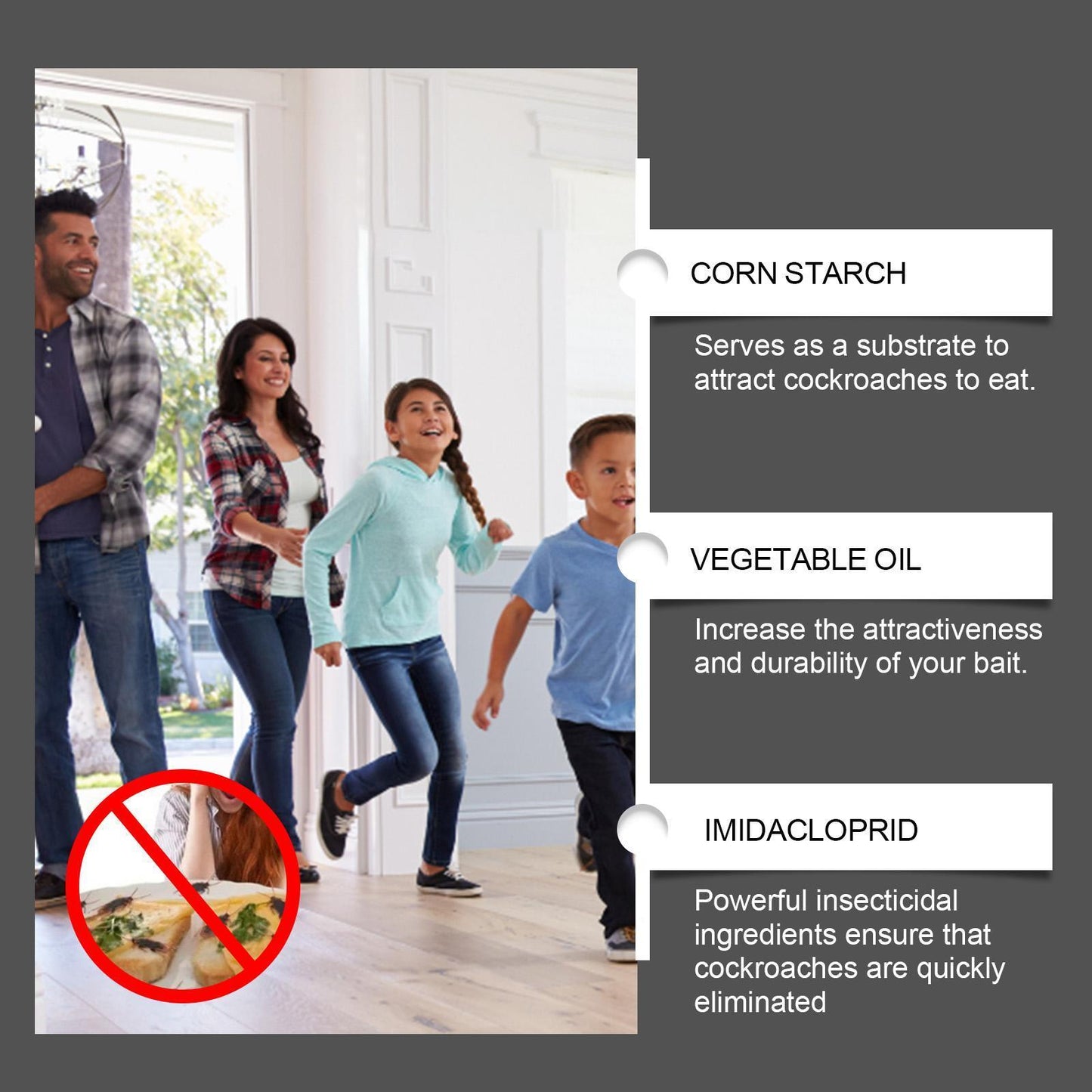 Jueying Cockroach Bait Station Household Indoor Living Room Kitchen Bedroom Cockroach Medicine