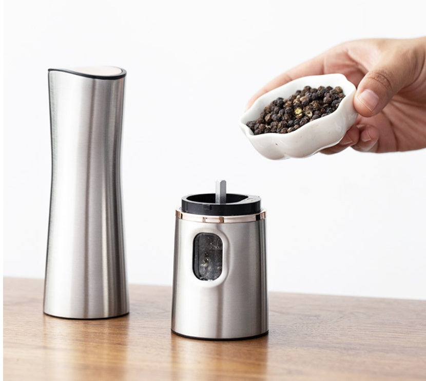 Electric Salt & Pepper Grinder – USB Rechargeable with LED Light