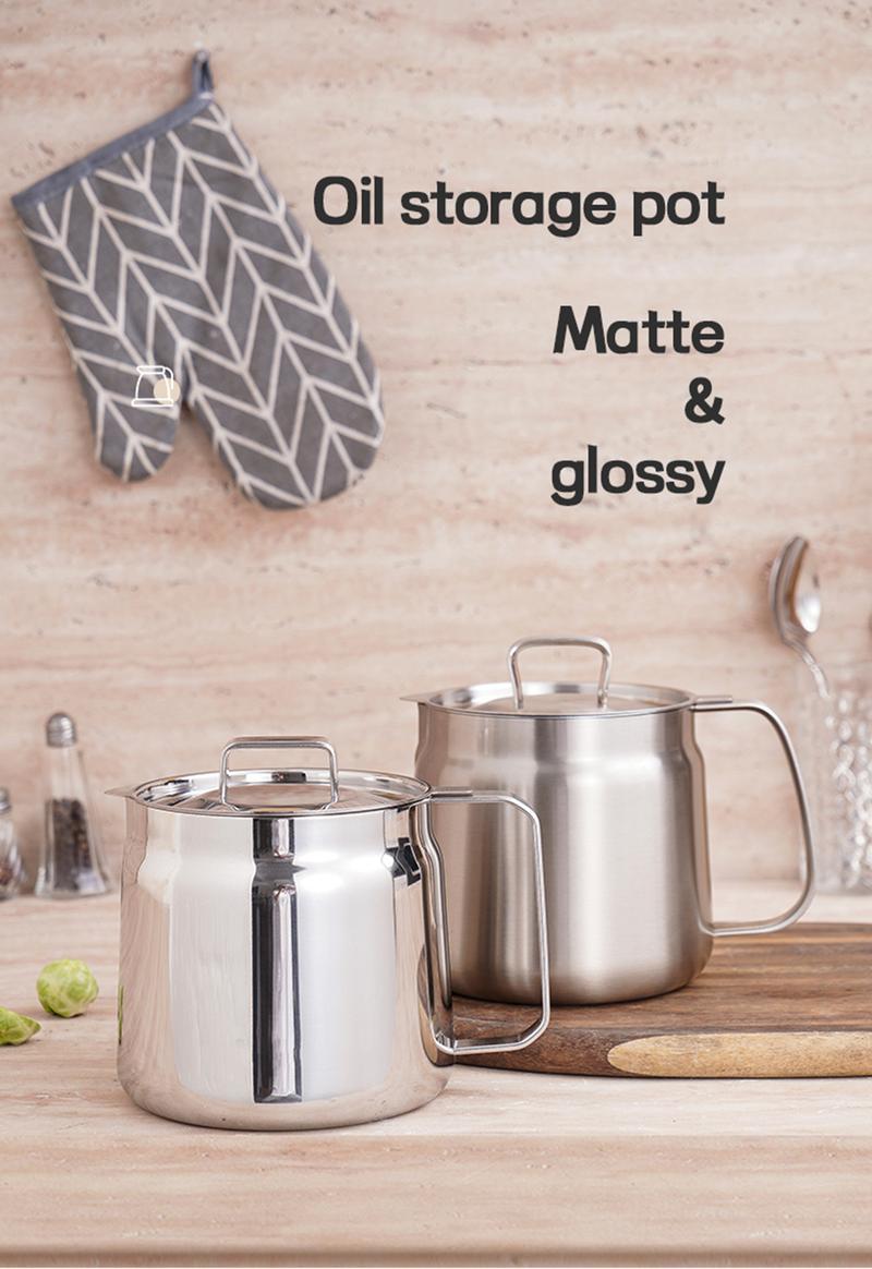 Stainless Steel Oil Filter Pot with Fine Mesh – Smart Grease Container for Kitchen
